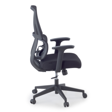 sedia ergonomica nero senza poggiatesta tessuto braccioli fissi doppio supporto lombare 4