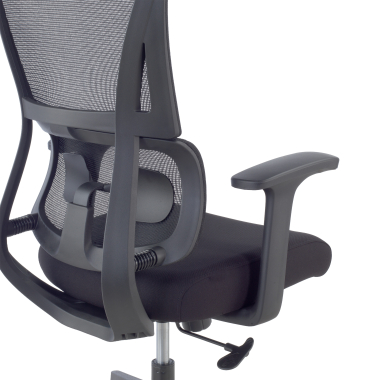 sedia ergonomica nero senza poggiatesta tessuto braccioli fissi doppio supporto lombare 13