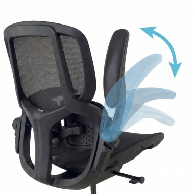 sedia ergonomica nero erghos one senza poggiatesta rete transpirante braccioli regolabili 3d doppio supporto lombare 7