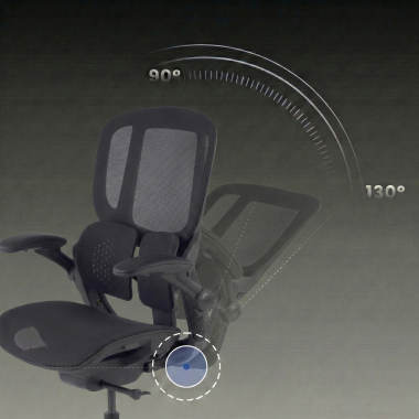 sedia ergonomica nero erghos one senza poggiatesta rete transpirante braccioli regolabili 3d doppio supporto lombare 10