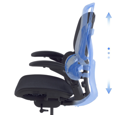 sedia ergonomica nero erghos one senza poggiatesta rete transpirante braccioli regolabili 3d doppio supporto lombare 9