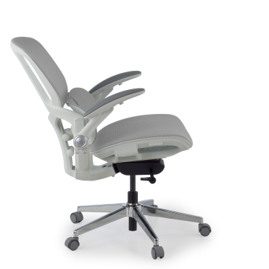 sedia ergonomica bianco grigio erghos one senza poggiatesta rete transpirante braccioli regolabili 3d doppio supporto lombare 4
