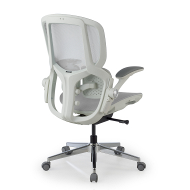 sedia ergonomica bianco grigio erghos one senza poggiatesta rete transpirante braccioli regolabili 3d doppio supporto lombare 12