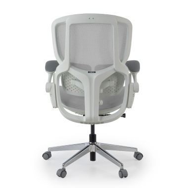 sedia ergonomica bianco grigio erghos one senza poggiatesta rete transpirante braccioli regolabili 3d doppio supporto lombare 13