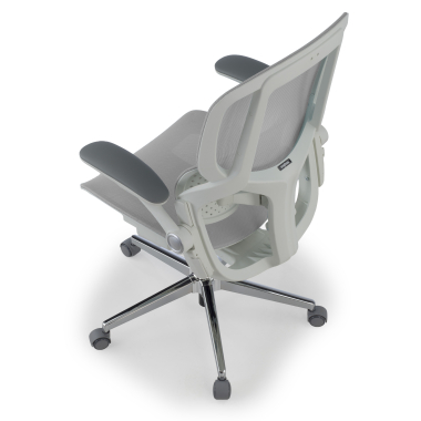 sedia ergonomica bianco grigio erghos one senza poggiatesta rete transpirante braccioli regolabili 3d doppio supporto lombare 14