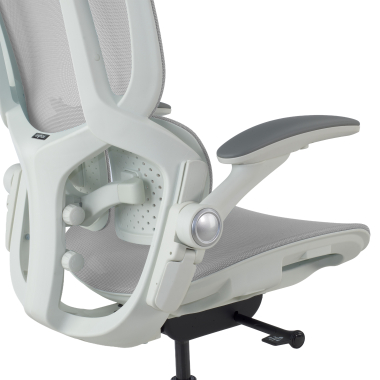 sedia ergonomica bianco grigio erghos one senza poggiatesta rete transpirante braccioli regolabili 3d doppio supporto lombare 15