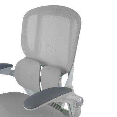 sedia ergonomica bianco grigio erghos one senza poggiatesta rete transpirante braccioli regolabili 3d doppio supporto lombare 11