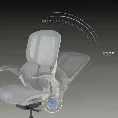 sedia ergonomica bianco grigio erghos one senza poggiatesta rete transpirante braccioli regolabili 3d doppio supporto lombare 9