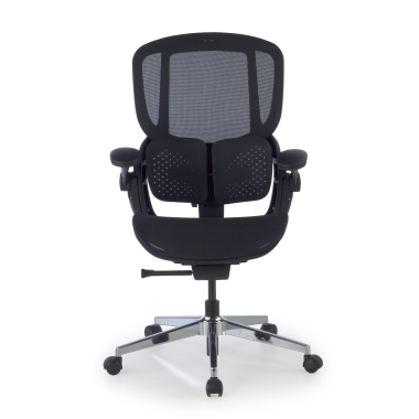 sedia ergonomica nero erghos one senza poggiatesta rete transpirante braccioli regolabili 3d doppio supporto lombare 5