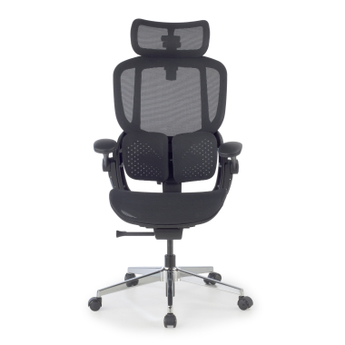 sedia ergonomica nero erghos one con poggiatesta rete transpirante braccioli regolabili 3d doppio supporto lombare poggiatesta 5