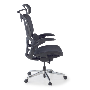 sedia ergonomica nero erghos one con poggiatesta rete transpirante braccioli regolabili 3d doppio supporto lombare poggiatesta 3