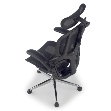sedia ergonomica nero erghos one con poggiatesta rete transpirante braccioli regolabili 3d doppio supporto lombare poggiatesta 13