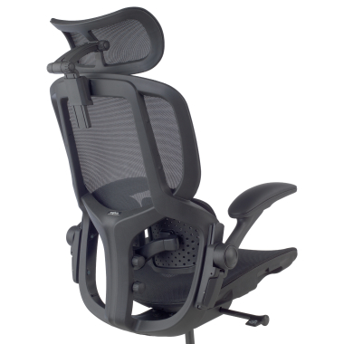 sedia ergonomica nero erghos one con poggiatesta rete transpirante braccioli regolabili 3d doppio supporto lombare poggiatesta 14