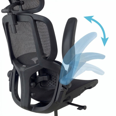 sedia ergonomica nero erghos one con poggiatesta rete transpirante braccioli regolabili 3d doppio supporto lombare poggiatesta 6