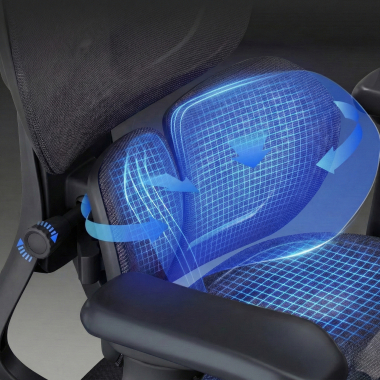 sedia ergonomica nero erghos one con poggiatesta rete transpirante braccioli regolabili 3d doppio supporto lombare poggiatesta 8