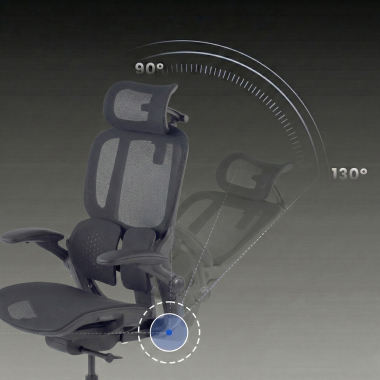 sedia ergonomica nero erghos one con poggiatesta rete transpirante braccioli regolabili 3d doppio supporto lombare poggiatesta 10
