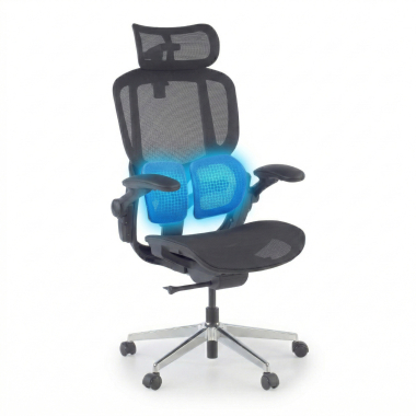sedia ergonomica nero erghos one con poggiatesta rete transpirante braccioli regolabili 3d doppio supporto lombare poggiatesta 7
