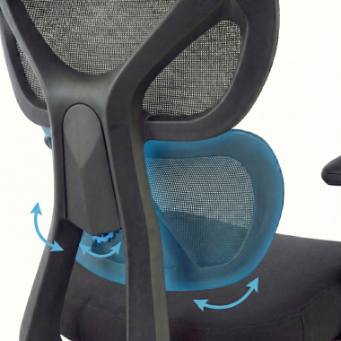 sedia ergonomica nero erghos air tessuto braccioli regolabili 3d supporto lombare poggiatesta 7