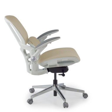 sedia ergonomica beige erghos one senza poggiatesta rete transpirante braccioli regolabili 3d doppio supporto lombare 4