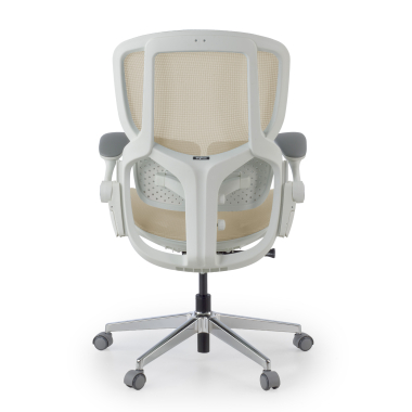 sedia ergonomica beige erghos one senza poggiatesta rete transpirante braccioli regolabili 3d doppio supporto lombare 12
