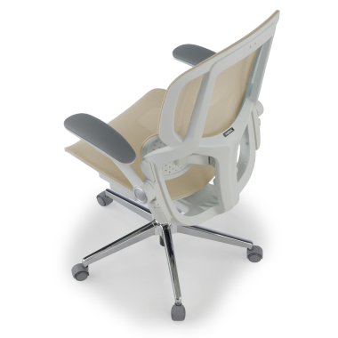 sedia ergonomica beige erghos one senza poggiatesta rete transpirante braccioli regolabili 3d doppio supporto lombare 13