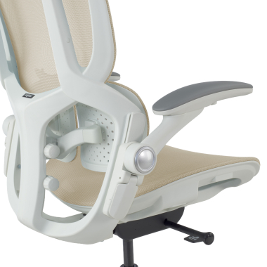 sedia ergonomica beige erghos one senza poggiatesta rete transpirante braccioli regolabili 3d doppio supporto lombare 14