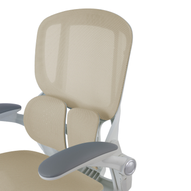 sedia ergonomica beige erghos one senza poggiatesta rete transpirante braccioli regolabili 3d doppio supporto lombare 15