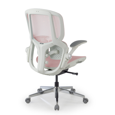 sedia ergonomica bianco rosa erghos one senza poggiatesta rete transpirante braccioli regolabili 3d doppio supporto lombare 11