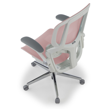 sedia ergonomica bianco rosa erghos one senza poggiatesta rete transpirante braccioli regolabili 3d doppio supporto lombare 13