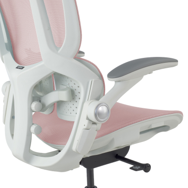 sedia ergonomica bianco rosa erghos one senza poggiatesta rete transpirante braccioli regolabili 3d doppio supporto lombare 14