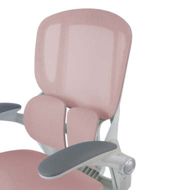sedia ergonomica bianco rosa erghos one senza poggiatesta rete transpirante braccioli regolabili 3d doppio supporto lombare 15