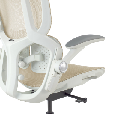 sedia ergonomica beige erghos one con poggiatesta rete transpirante braccioli regolabili 3d doppio supporto lombare poggiatesta 14