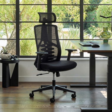 sedia ergonomica nero quick rete transpirante braccioli regolabili 3d supporto lombare poggiatesta 2