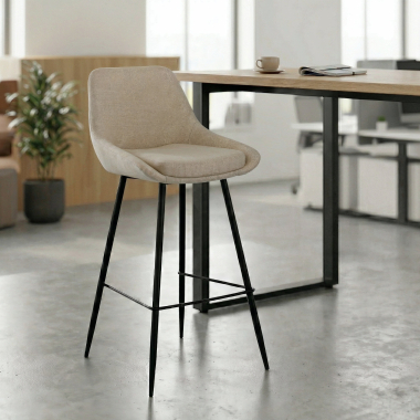 sgabello da ufficio beige giselle tessuto braccioli imbottiti 2