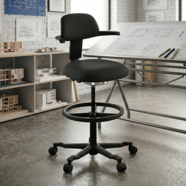 sgabello ergonomico nero erghos tessuto senza braccioli 2