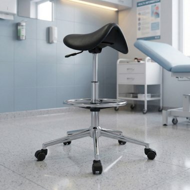 sgabello da lavoro e da laboratorio nero ergonomica di plastica senza braccioli 2