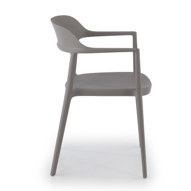 sedia da conferenza grigio riga di plastica senza braccioli 4