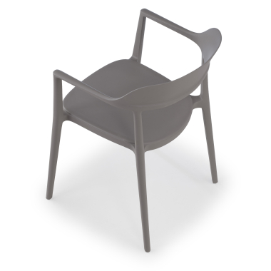 sedia da conferenza grigio riga di plastica senza braccioli 10