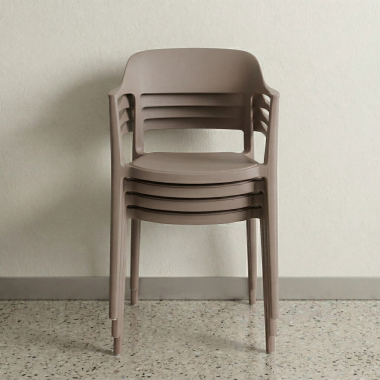 sedia da conferenza beige riga di plastica senza braccioli 6