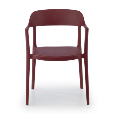 sedia da conferenza rosso riga di plastica senza braccioli 3
