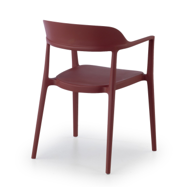 sedia da conferenza rosso riga di plastica senza braccioli 4