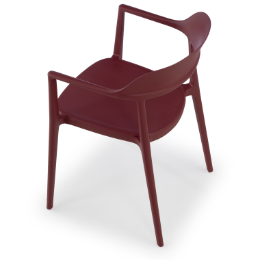 sedia da conferenza rosso riga di plastica senza braccioli 8