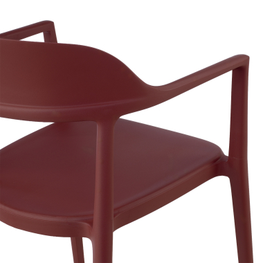 sedia da conferenza rosso riga di plastica senza braccioli 6