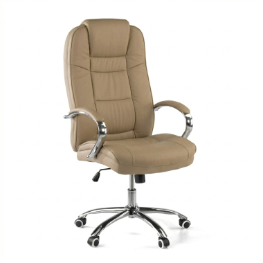 poltrona da ufficio beige adana ecopelle braccioli imbottiti 1