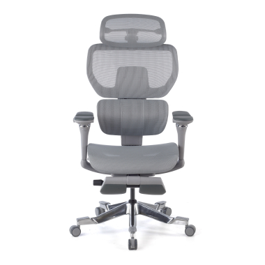 sedia ergonomica grigio erghos x4 pro rete transpirante braccioli regolabili 6d doppio supporto lombare poggiatesta poggiapiedi estensibile 11