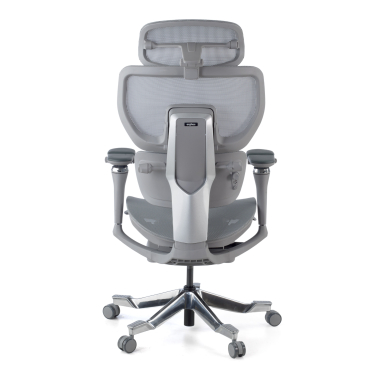 sedia ergonomica grigio erghos x4 pro rete transpirante braccioli regolabili 6d doppio supporto lombare poggiatesta poggiapiedi estensibile 10