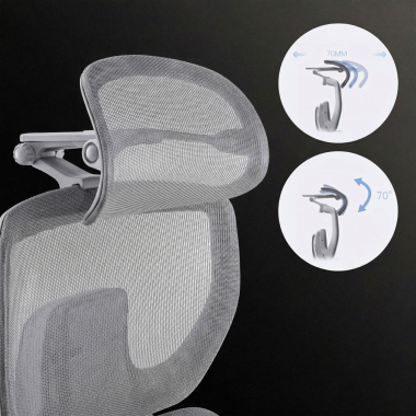 sedia ergonomica grigio erghos x4 pro rete transpirante braccioli regolabili 6d doppio supporto lombare poggiatesta poggiapiedi estensibile 8