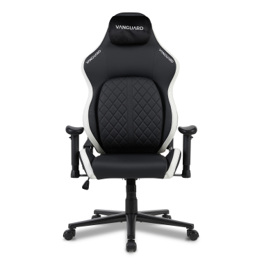 sedia gaming bianco nero vanguard ecopelle braccioli mobili cuscino poggiatesta poggiatesta 3