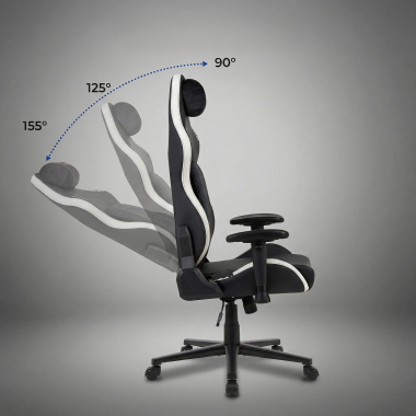 sedia gaming bianco nero vanguard ecopelle braccioli mobili cuscino poggiatesta poggiatesta 5