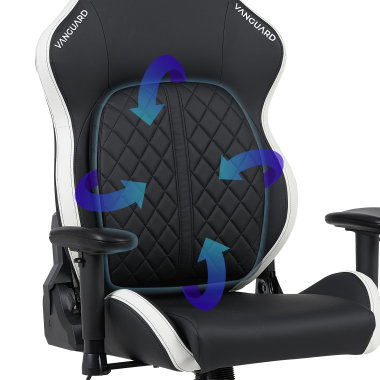 sedia gaming bianco nero vanguard ecopelle braccioli mobili cuscino poggiatesta poggiatesta 8